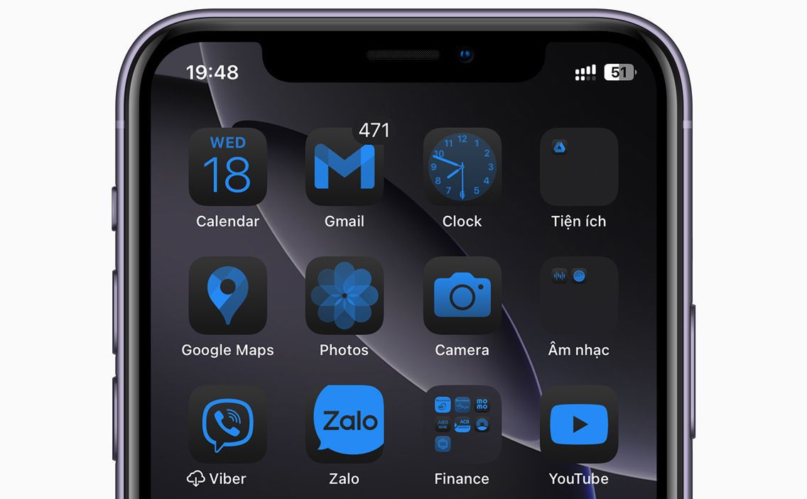 Biểu tượng Dark Mode trên iOS 18.3 Biểu tượng Dark Mode trên iOS 18.3